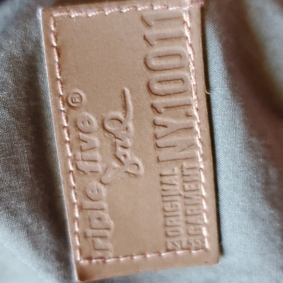 Triple Five Soul army green cotton button down Pit 2 pit 22" - Picture 4 of 11